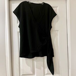 Women’s Black Wrap Top